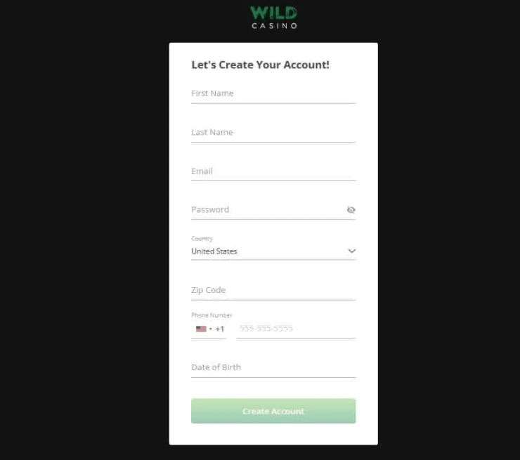 Verify your account at Wild Casino